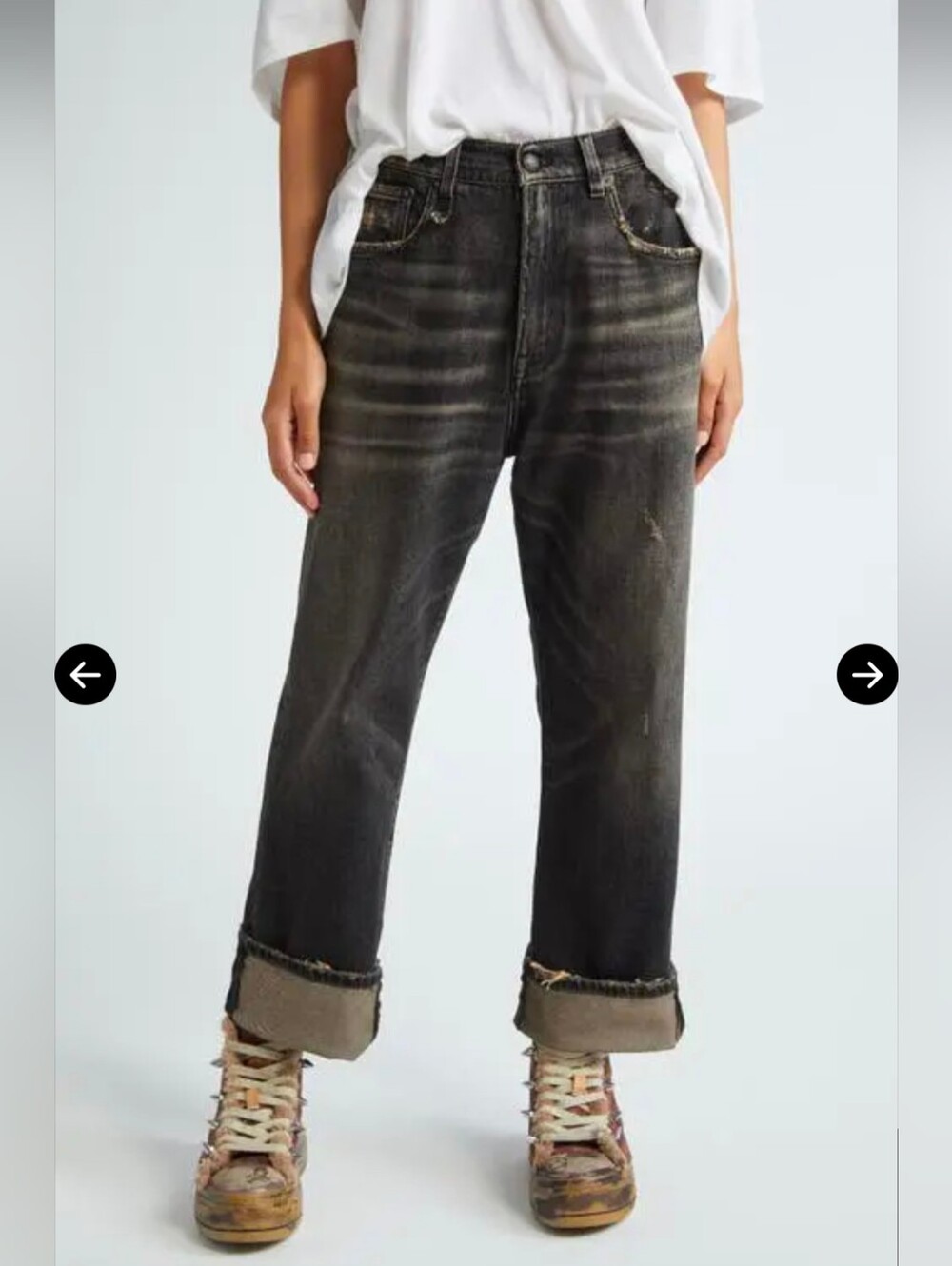 R13 Women's Black Washed Ex-Boyfriend Jeans